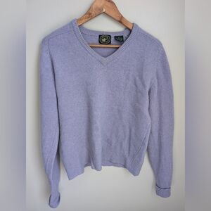 100% Cashmere Saddles Lilac Purple Women's Long Sleeve Sweater Size Medium